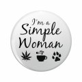 I M A Simple Woman Love Weed Coffee And Dog Keychain Double Sided Stainless Steel 3d Resin Encased Round Key Ring 1 25 In Multi 