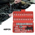 G-plus 1 4 Ratchet Wrench Combination Socket Tool Set Kit Auto Car Repair