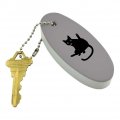 Graphics More Black Cat Lifting Leg And Licking Floating Keychain Oval Foam Fishing Boat Buoy Key Float