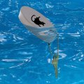 Graphics More Black Cat Lifting Leg And Licking Floating Keychain Oval Foam Fishing Boat Buoy Key Float