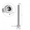 Uxcell 10-24x2 Hex Socket Head Cap Screw Bolts 304 Stainless Steel Polished 25pcs
