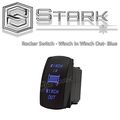 Stark Laser Etched Led Rocker Switch Dual Light 20a 12v On Off 5pin Blue Winch In Out Design 