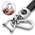 Ford F-150 2015 Up In Black Real Carbon Fiber Loop-strap Chrome Hook Key Chain