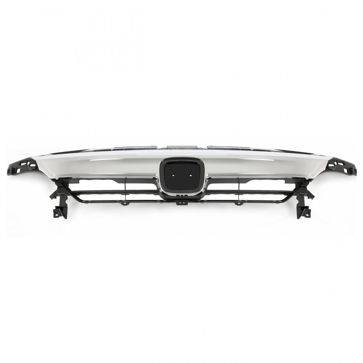 Front Upper Grille Grill For 2021-2023 Honda Accord Chrome Bumper Hood Silvery