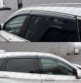 Premium Luxury Smoke Tinted Window Visor Rain Guard W Clips Chrome Trim Compatible For 2019-2022 Infiniti Qx50