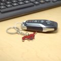 Ford Mustang In Red 3d Pony Die-cut Metal Key Chain Key-charm Official Licensed