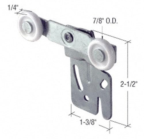 Wardrobe And Closet Door Roller For Acme Tandem Style Front Mount 1 4 Offset Nylon 7 8 Diameter