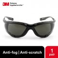 3m Safety Glasses Virtua Ccs Ansi Z87 Anti-fog Gray Lens Black Frame Corded Ear Plug Control System Removable Foam Gasket