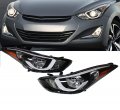Halogen Headlights Assembly For 2014 2015 2016 Hyundai Elantra Front Driver And Passenger Side Pair Clear Lens Replacement 