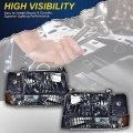 Headlights For 1992-1996 Bronco Ford F150 F250 F350 Super Duty Headlamps W Corner Signal Driver Side Passenger Smoky Lens