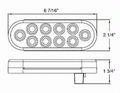 4 Pack Led Sealed Oblong Back Up Reverse Light Kits White 12 Diode Clear Lens Chrome Reflector With Grommet And Plug For Truck