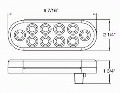 4 Pack Led Sealed Oblong Back Up Reverse Light Kits White 12 Diode Clear Lens Chrome Reflector With Grommet And Plug For Truck