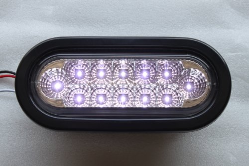 4 Pack Led Sealed Oblong Back Up Reverse Light Kits White 12 Diode Clear Lens Chrome Reflector With Grommet And Plug For Truck