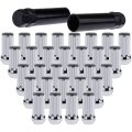 32 Pcs 9 16 In Close End Spline Wheel Lug Nuts 2 Tall For Dodge Ram 2500 3500ord E F 250 F 350 Silver Chrome Alloy Steel 