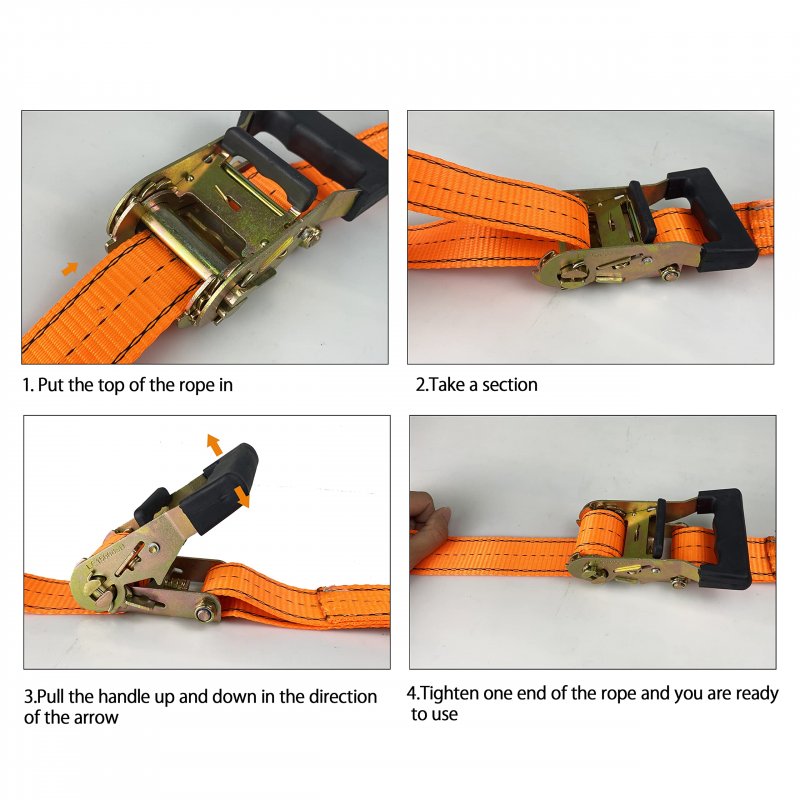 Hfs R 4pc 1-1 2 X 15 Ft Heavy Duty Ratchet Cargo Tie Down Straps 3000lbs Dual J-hooks