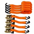 Hfs R 4pc 1-1 2 X 15 Ft Heavy Duty Ratchet Cargo Tie Down Straps 3000lbs Dual J-hooks
