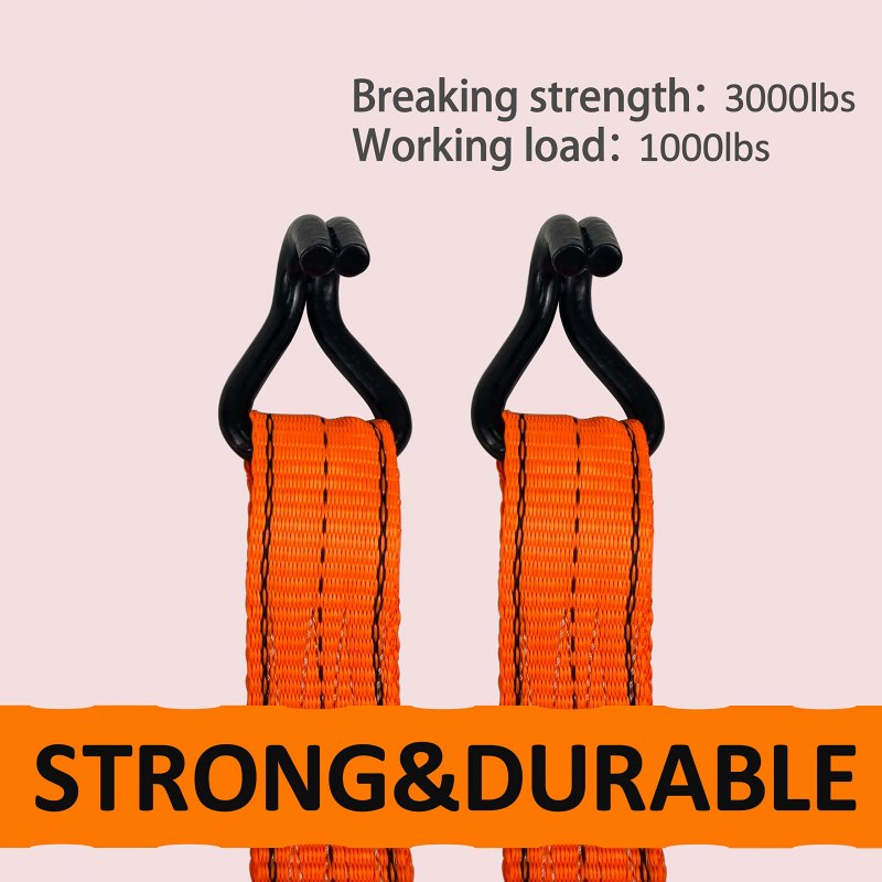 Hfs R 4pc 1-1 2 X 15 Ft Heavy Duty Ratchet Cargo Tie Down Straps 3000lbs Dual J-hooks