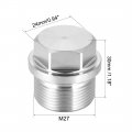 Uxcell M27 X 1 5 Male Outer Hex Head Plug 304 Stainless Steel Solid Thread Corrosion Resistant Bung Pipe Fitting 2pcs