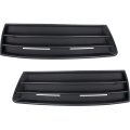 Fog Light Cover Pair For Volkswagen Cc 2009 2010 2011 2012 Outer Driver And Passenger Side Grille Bezel Textured Black 