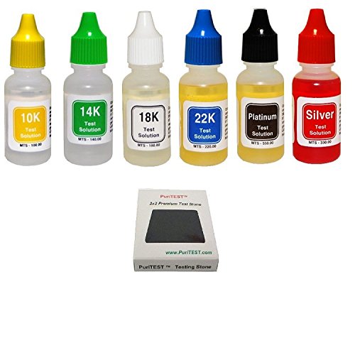 Acid Test Kit Gold 10k 14k 18k 22k Silver Platinum Testing Stone Jewelers Tool