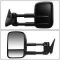 Left Side Black Manual Telescoping Folding Rear View Towing Mirrors Compatible With Silverado Sierra Gmt800 99-07
