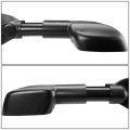 Left Side Black Manual Telescoping Folding Rear View Towing Mirrors Compatible With Silverado Sierra Gmt800 99-07