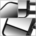 Left Side Black Manual Telescoping Folding Rear View Towing Mirrors Compatible With Silverado Sierra Gmt800 99-07