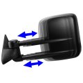 Left Side Black Manual Telescoping Folding Rear View Towing Mirrors Compatible With Silverado Sierra Gmt800 99-07