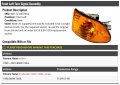 Front Left Turn Signal Assembly Amber Compatible With 1998-2001 Bmw 740il From 09-01-98