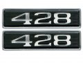 Hood Scoop Emblems Left Right Pair For 1969 Mustang Torino Ranchero 428 V8 Ebc9zz-16637bpr