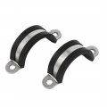 Uxcell 30mm Epdm Rubber Lined U Clip Cable Wire Hose Pipe Clamps 5 Pcs
