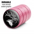 Bull Elk Illustration Valve Stem Caps For Tire Rim Wheel Aluminum Pink