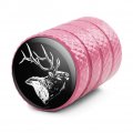 Bull Elk Illustration Valve Stem Caps For Tire Rim Wheel Aluminum Pink