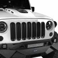 Hooke Road For Jeep Wrangler Jk Grill Inserts Matte Black Front Mesh Grille Cover Guard Clip-in Unlimited 2007-2018 Accessories