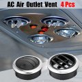 X Autohaux 4pcs Round Ac Air Outlet Vent Louvered Dashboard Electroplate Knob For Rv Bus Boat Yacht Caravan 87mm 75mm