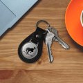 Graphics More Black Leather Ford Buckin Bronco Keychain