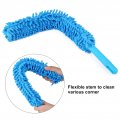 Qiilu Small Wheel Washing Brush Cleaning 16 8inch Microfiber Car Long Soft Flexible Wash Cleaner Tool