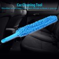 Qiilu Small Wheel Washing Brush Cleaning 16 8inch Microfiber Car Long Soft Flexible Wash Cleaner Tool