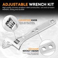 Auto Dynasty 4pcs Adjustable Wrenches Steel Wide Jaw Wrench Automotive Repair Set With Non-slip Handle For Home Garage And