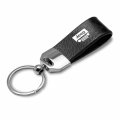 Ipick Image For Jeep Grill Logo Black Real Leather Loop Strap Chrome Metal Key Chain Keychain Official Licensed 