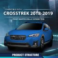 Pit66 Front Bumper Grille Black Chrome Trim Compatible With Subaru Crosstrek 2018-2020 91122fl100 91123fl170 91123fl130
