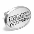 Ipick Image Made For Gmc Denali 3d Logo On Brushed Oval Billet Aluminum 2 Inch Tow Hitch Cover