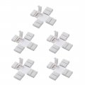 Uxcell 10mm 4p Cross Shape Led Strip Connector Quick Splitter For 5050 Rgb 4 Conductor Lights 5pcs