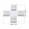 Uxcell 10mm 4p Cross Shape Led Strip Connector Quick Splitter For 5050 Rgb 4 Conductor Lights 5pcs