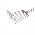 Uxcell 8 Teeth Leaf Rake Garden Claw 39 76-inch Stainless Steel Hand With Rubber Handle For Beach Silver Tone