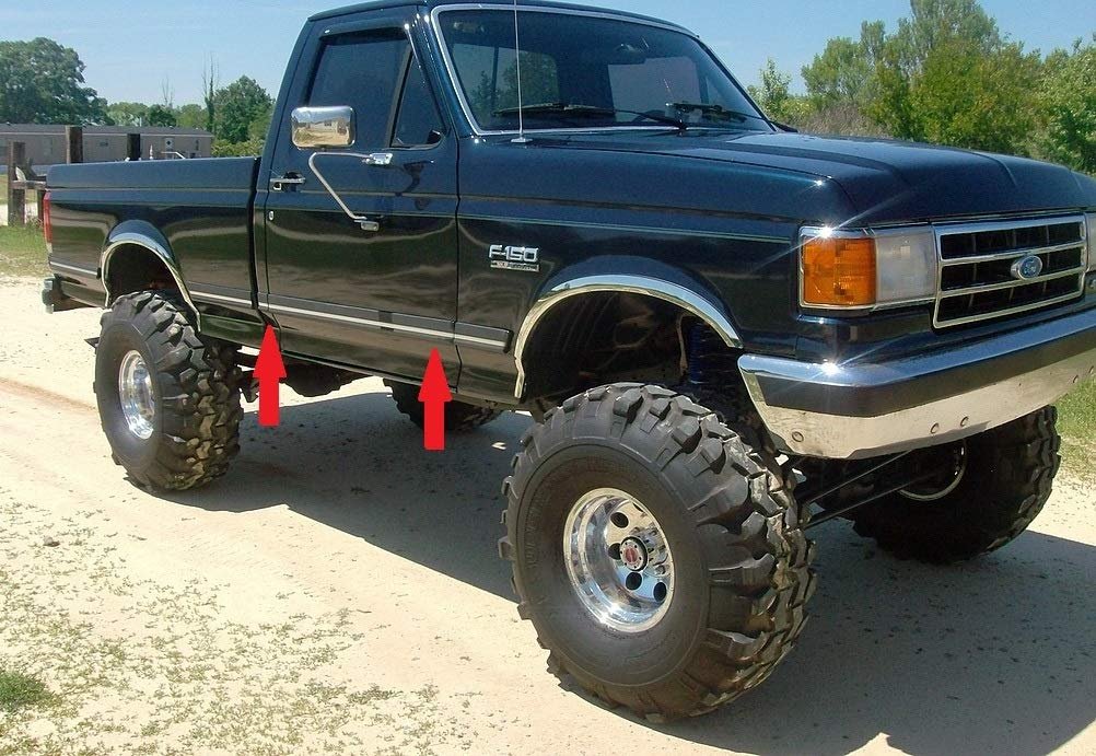 1987-1991 Ford Black Chrome Side Body Trim Molding Rocker Panel F150 F250 F350 Bronco 3 Half Roll 12 Ft