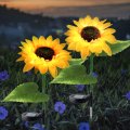 Forlivese Solar Powered Sunflower Lights Outdoor Decorative Garden Stakes Led Pathway Decor Flowers For Patio Lawn Yard Porch 