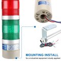 Baomain Industrial Signal Light Column Led Alarm Round Tower Indicator Continuous Warning Red Green Ac 220v Lta-502t
