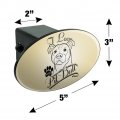 I Love My Pit Bull Oval Tow Trailer Hitch Cover Plug Insert