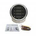 Kus 85mm Digital 4 In 1 Multi-function 8000rpm Tachometer Water Temp Oil Pressure 0-1mpa Voltmeter Red Yellow Backlight 9-32v